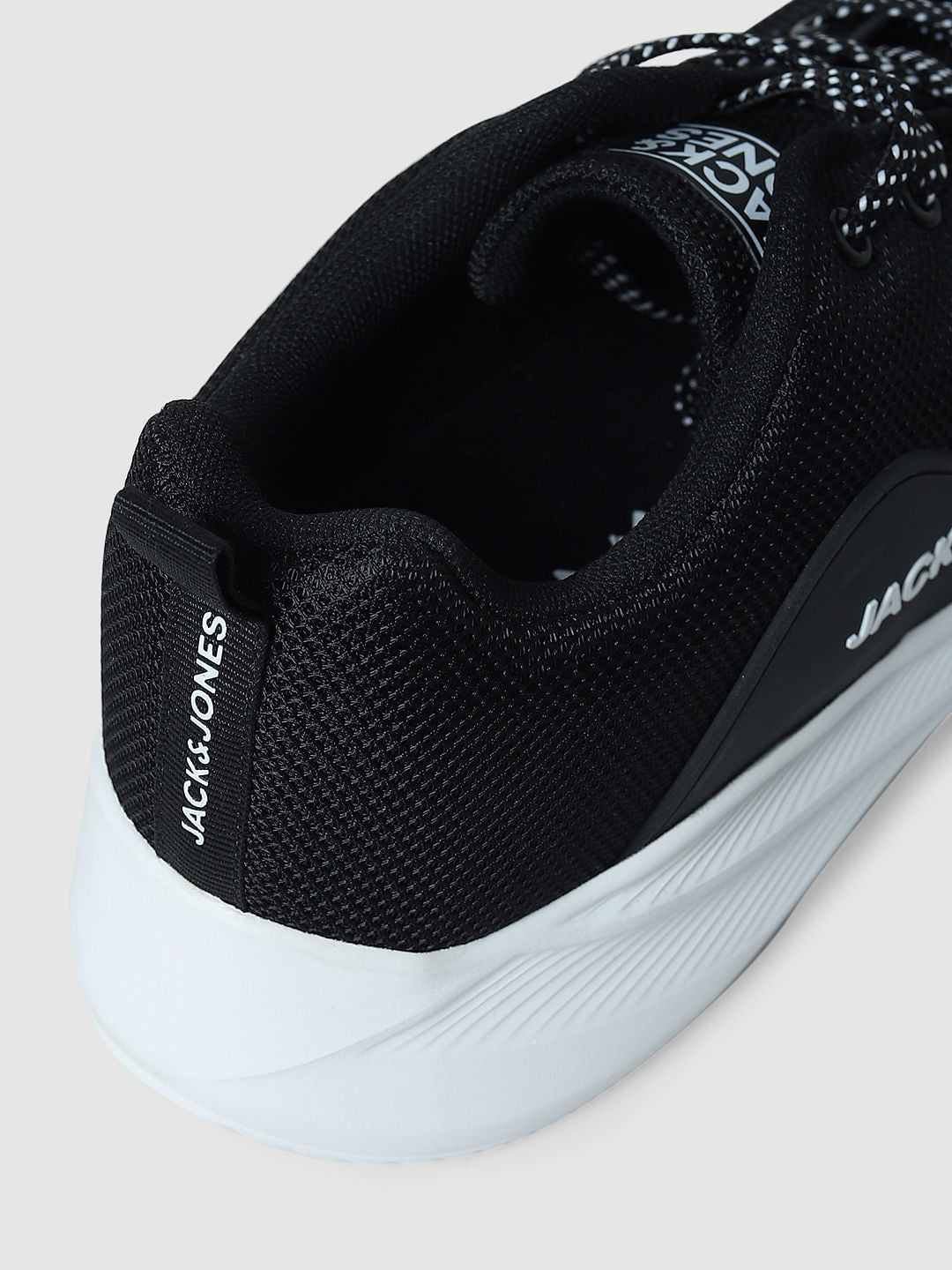 Black Lace-Up Mesh Sneakers