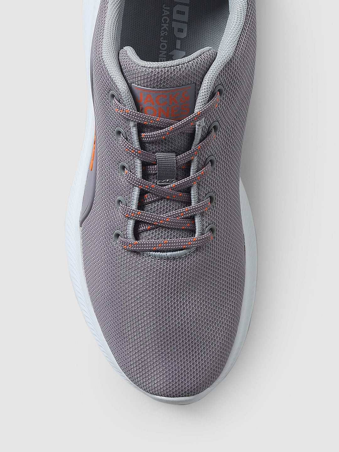 Grey Lace-Up Mesh Sneakers