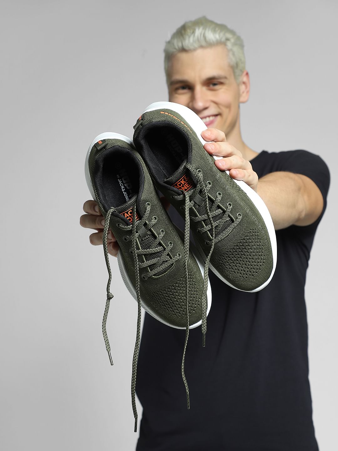 Green Lace-Up Sneakers