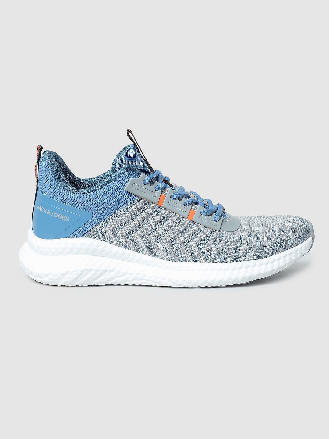 Light Blue Mesh Detail Lace-Up Sneakers