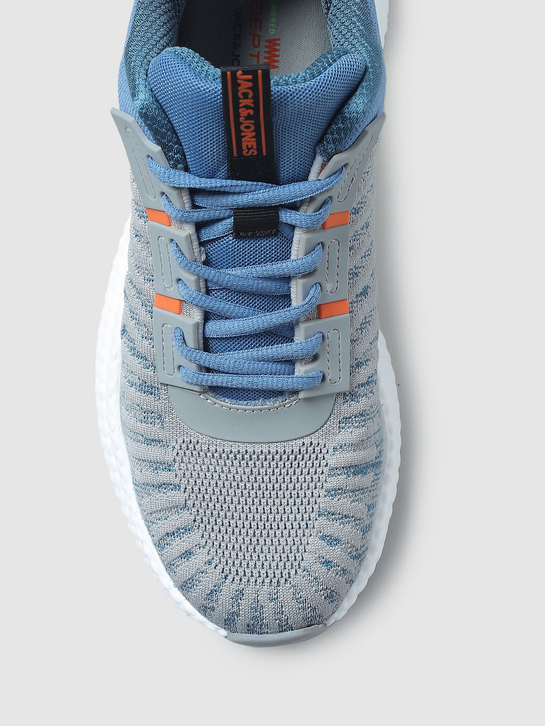 Light Blue Mesh Detail Lace-Up Sneakers