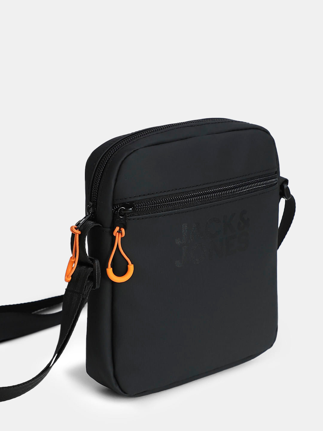 Black Logo Print Crossbody Bag