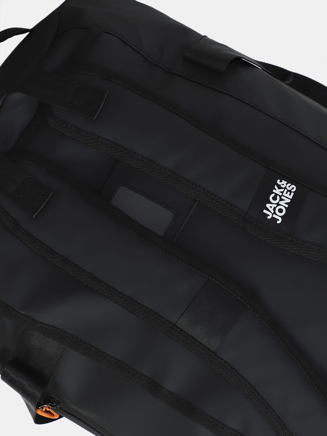 Black Logo Print Duffle Bag