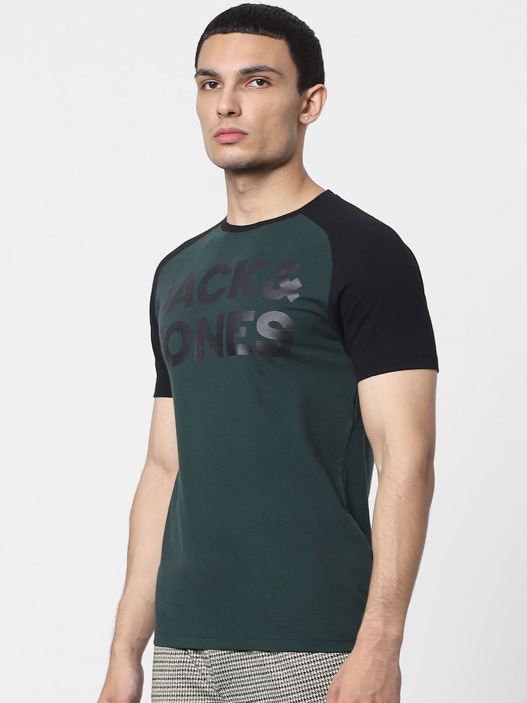 Green Logo Print Crew Neck T-shirt