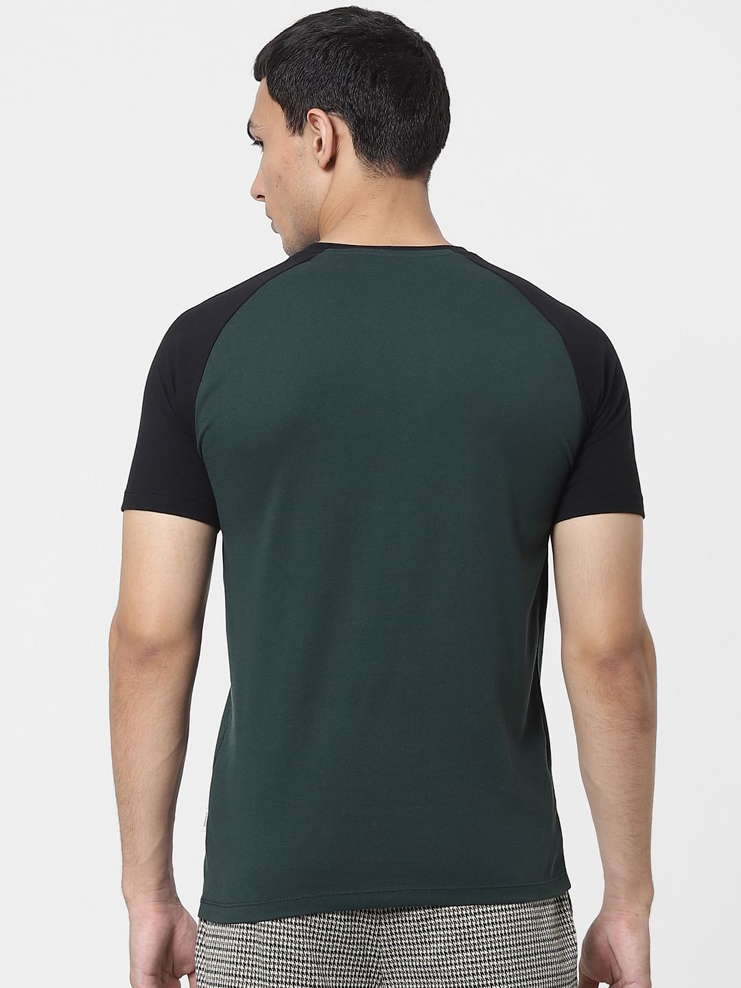 Green Logo Print Crew Neck T-shirt