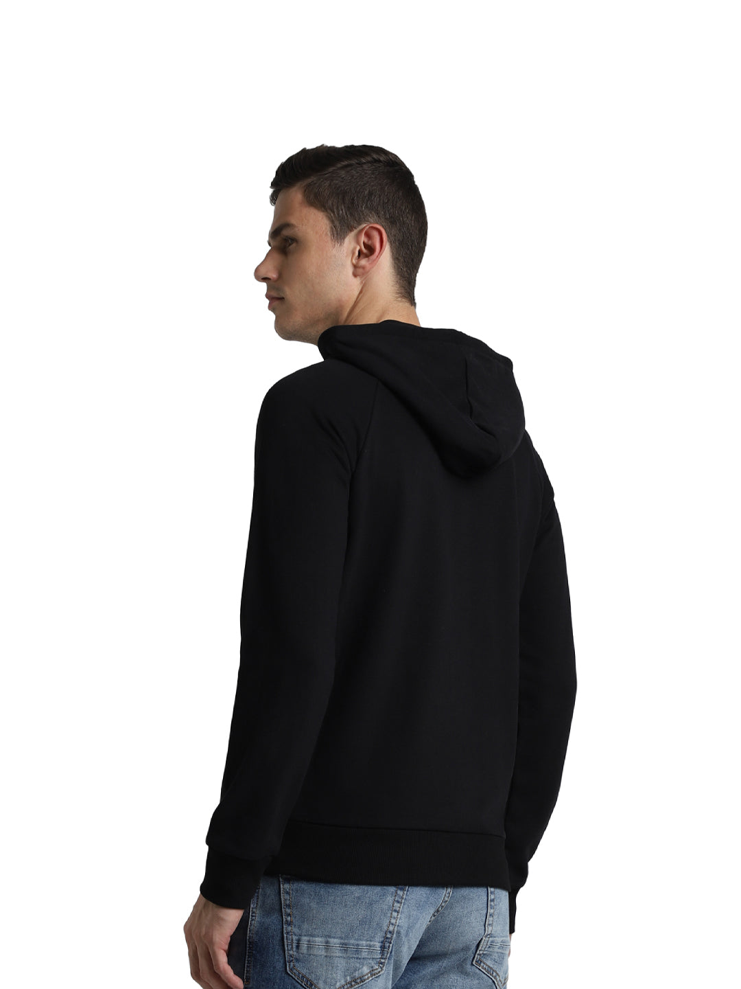 Black Zip-Up Hooded Jacket