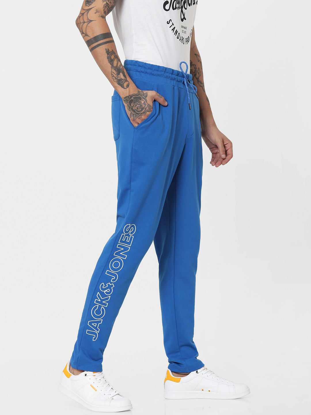 Blue Mid Rise Sweatpants