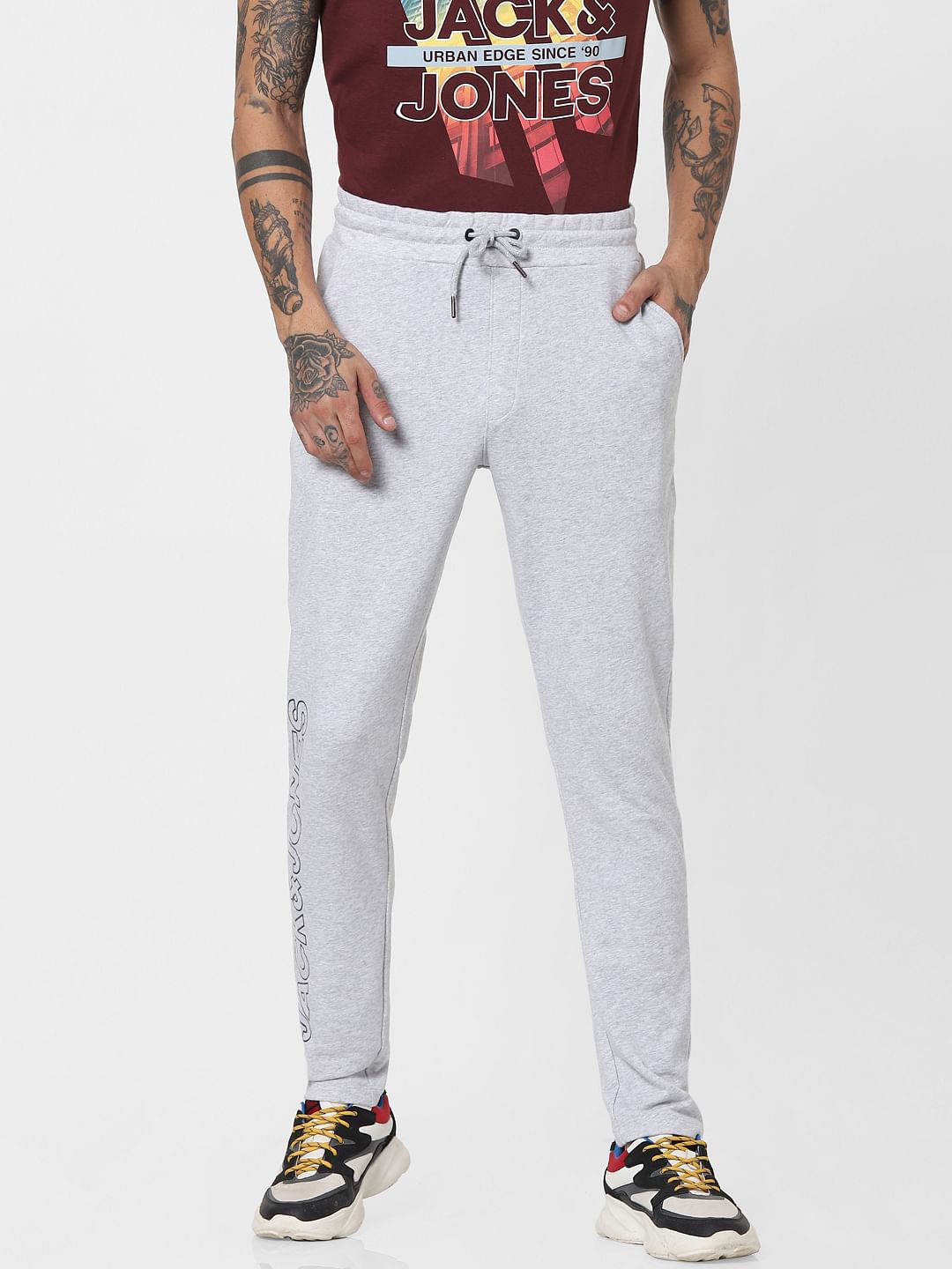 Grey Mid Rise Sweatpants