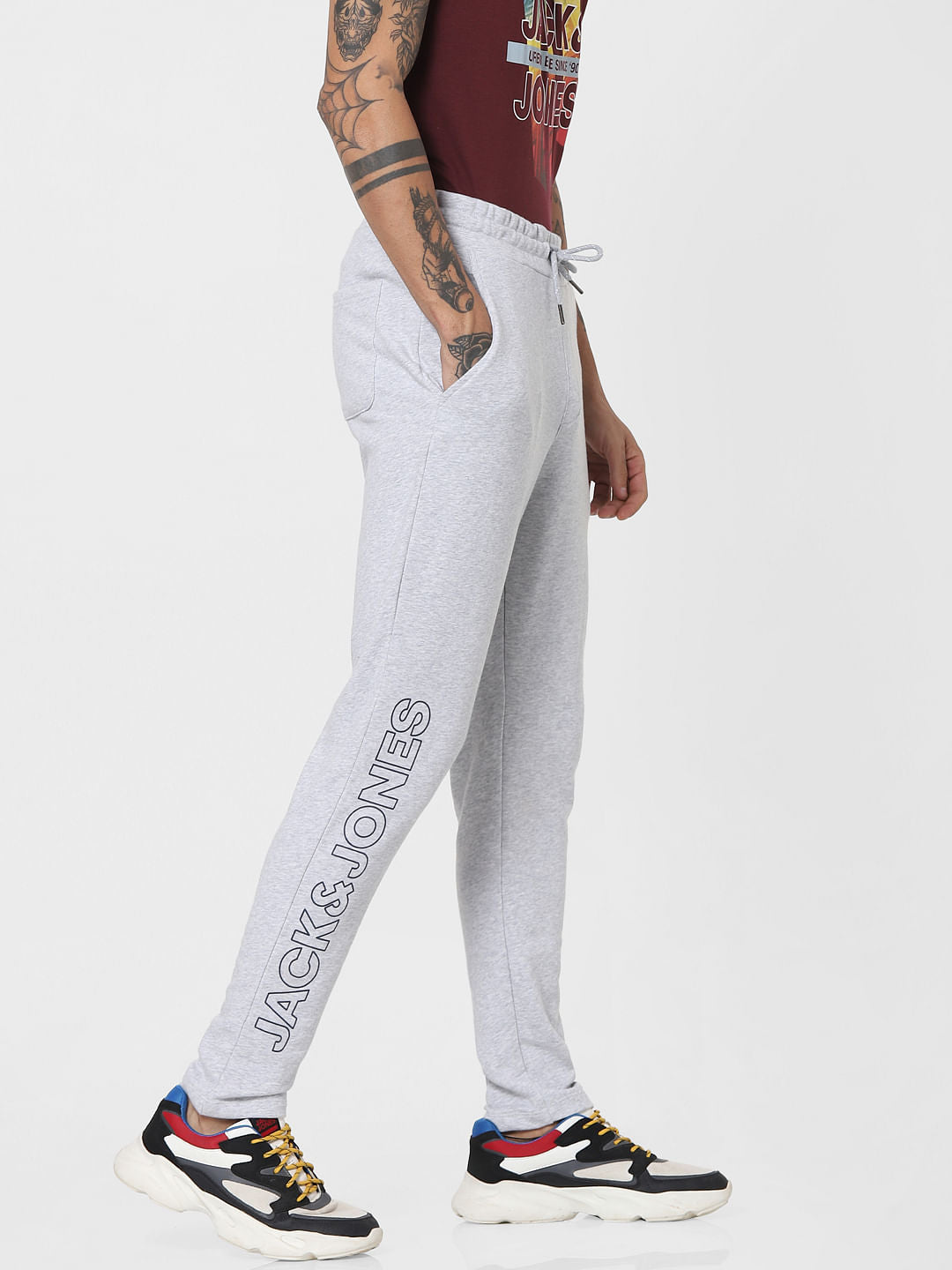 Grey Mid Rise Sweatpants