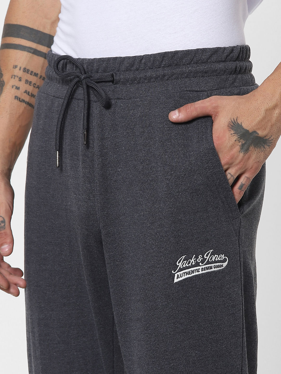 Dark Grey Mid Rise Sweatpants