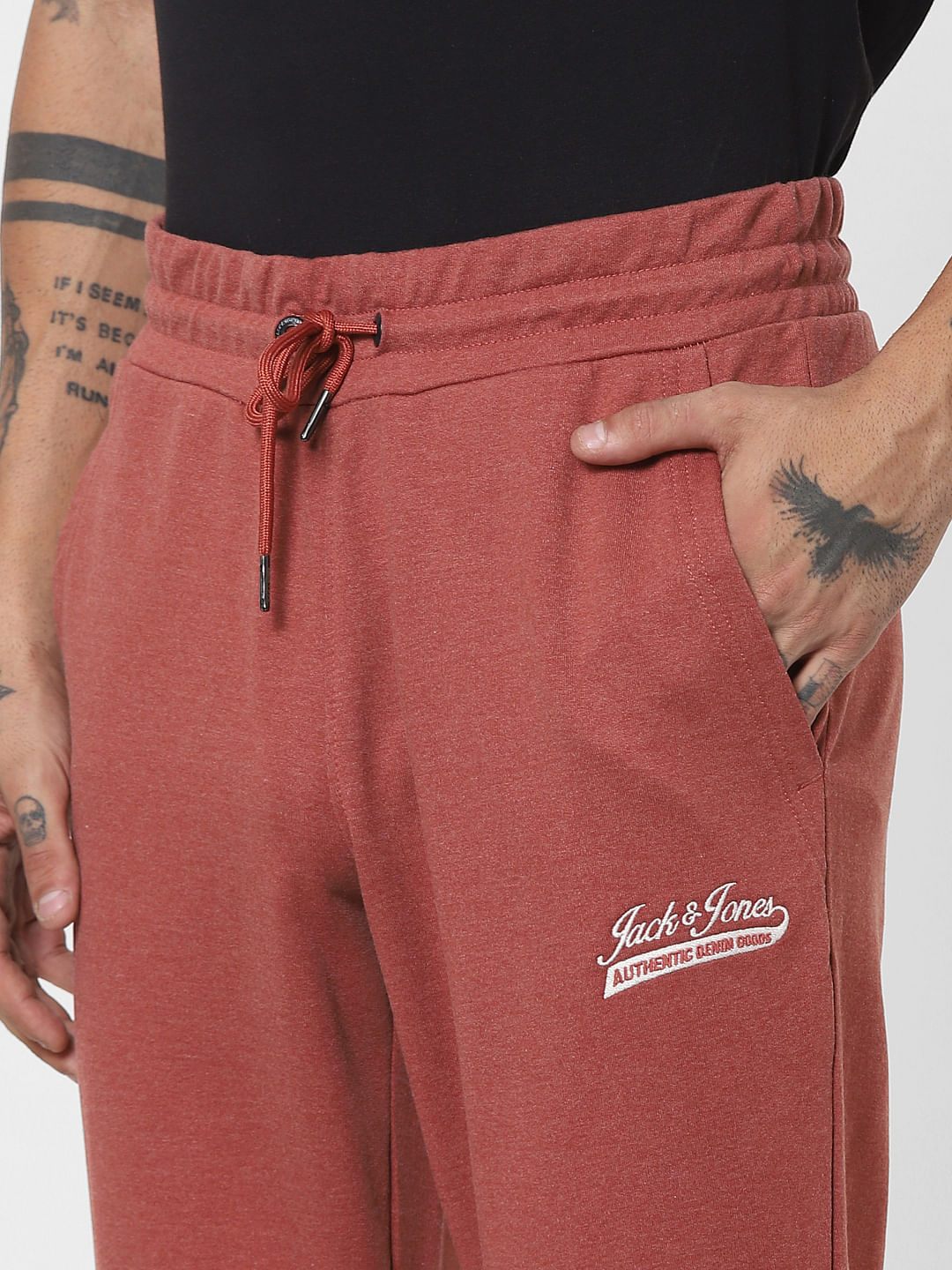 Red Mid Rise Sweatpants