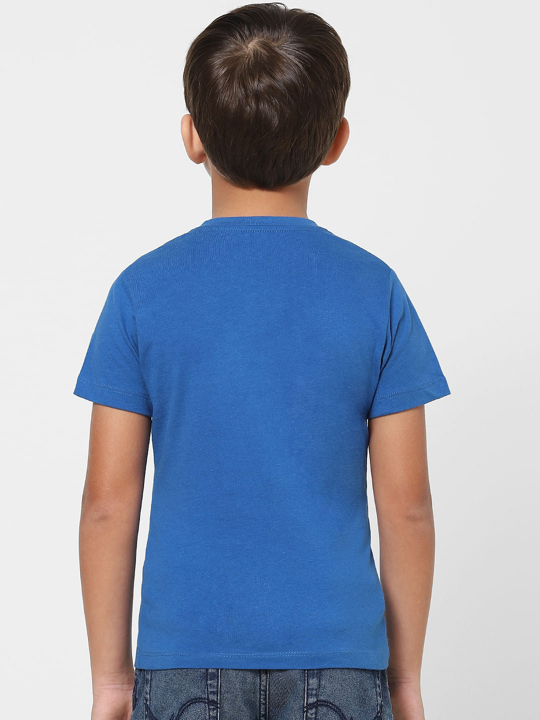 Boys Blue Graphic Print Crew Neck T-shirt