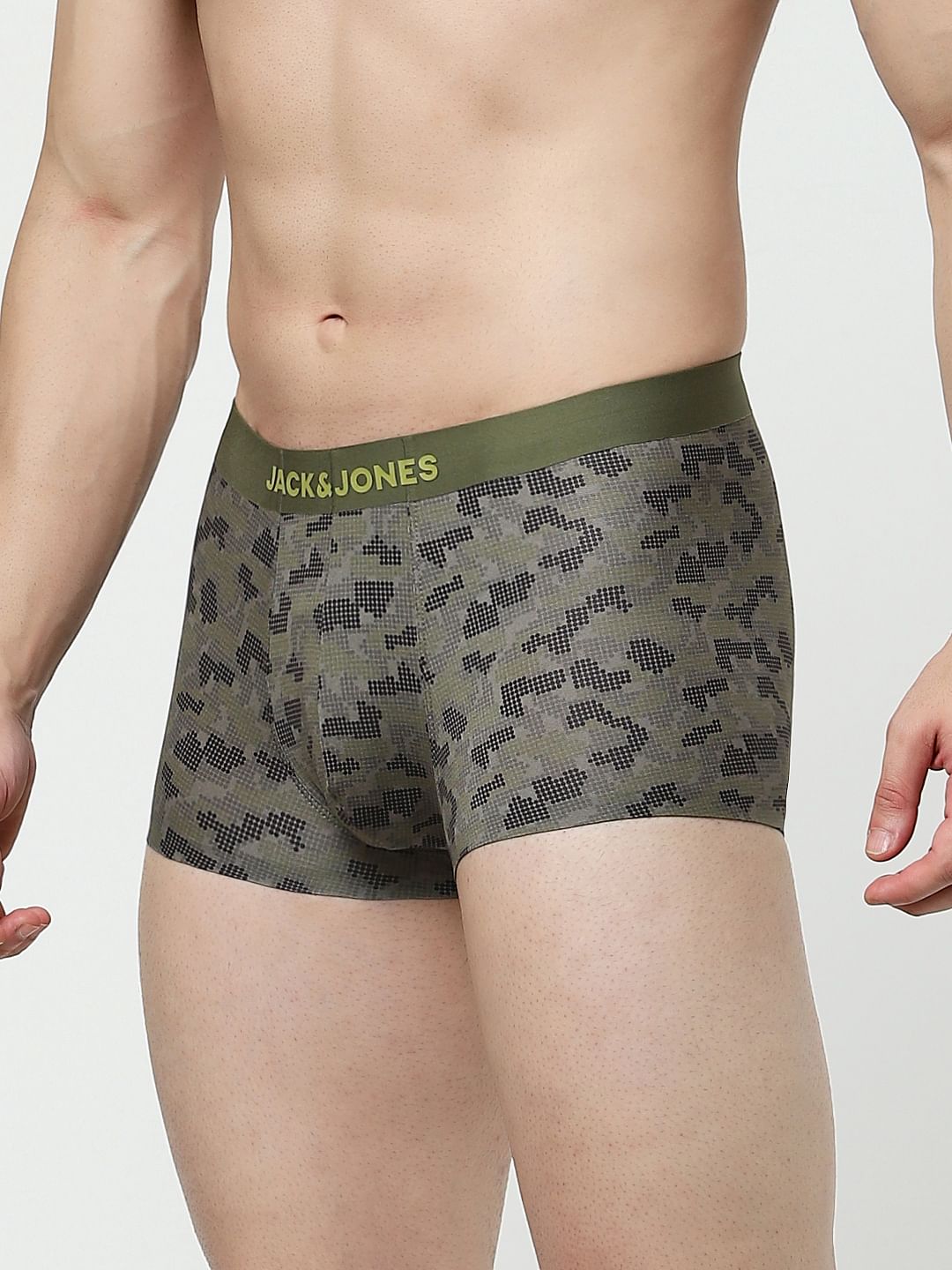 Green Printed Trunks