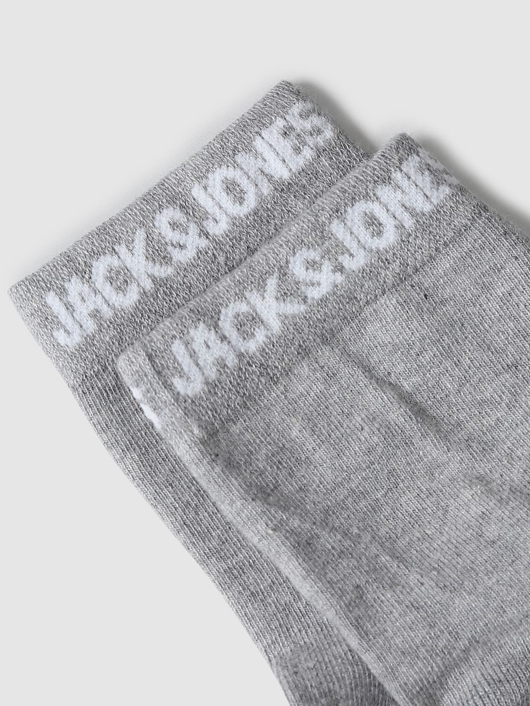 Pack Of 3 Solid Mid-Length Socks - White, Black & Grey