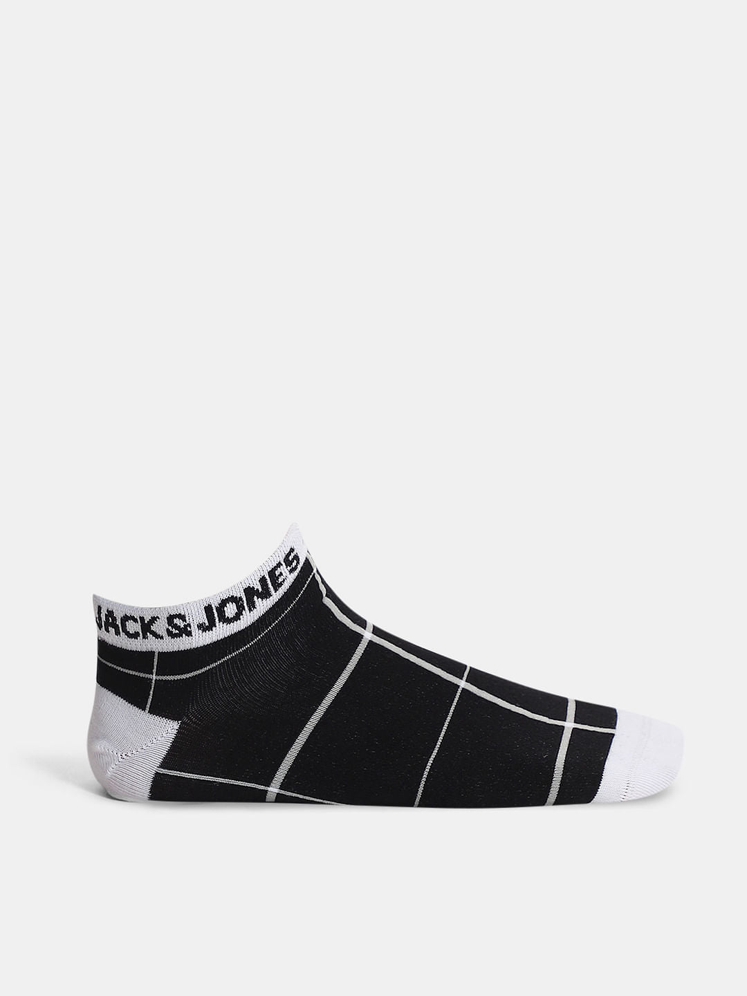 Pack of 3 Monochrome Ankle Length Socks - Black & White