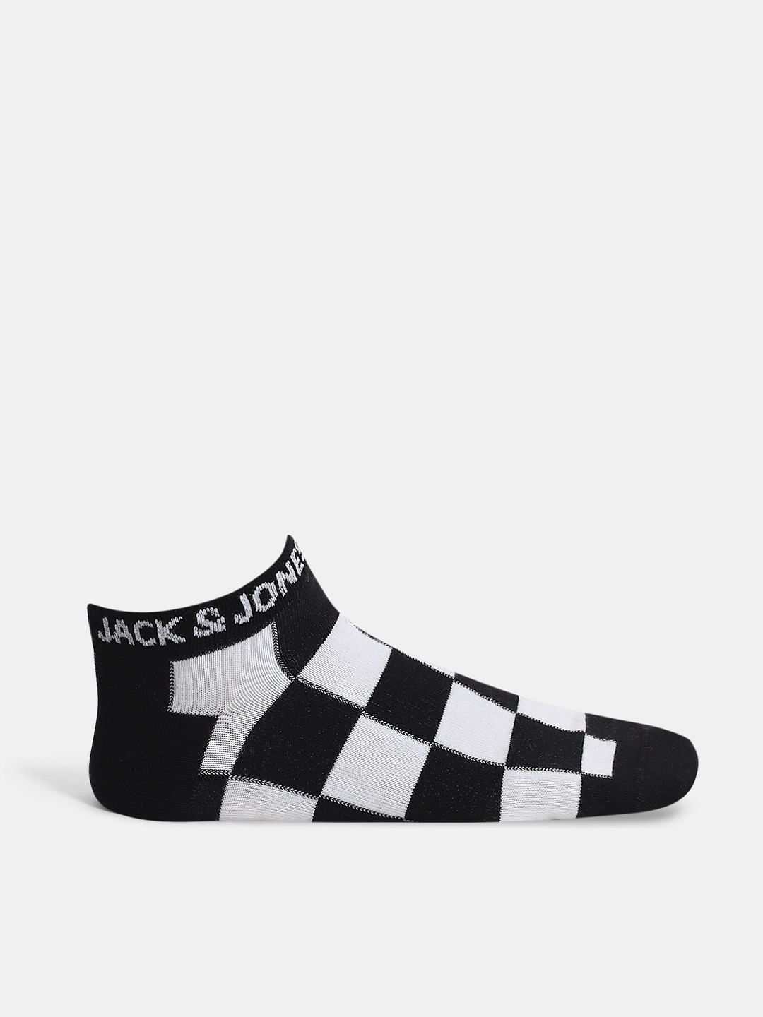 Pack of 3 Monochrome Ankle Length Socks - Black & White