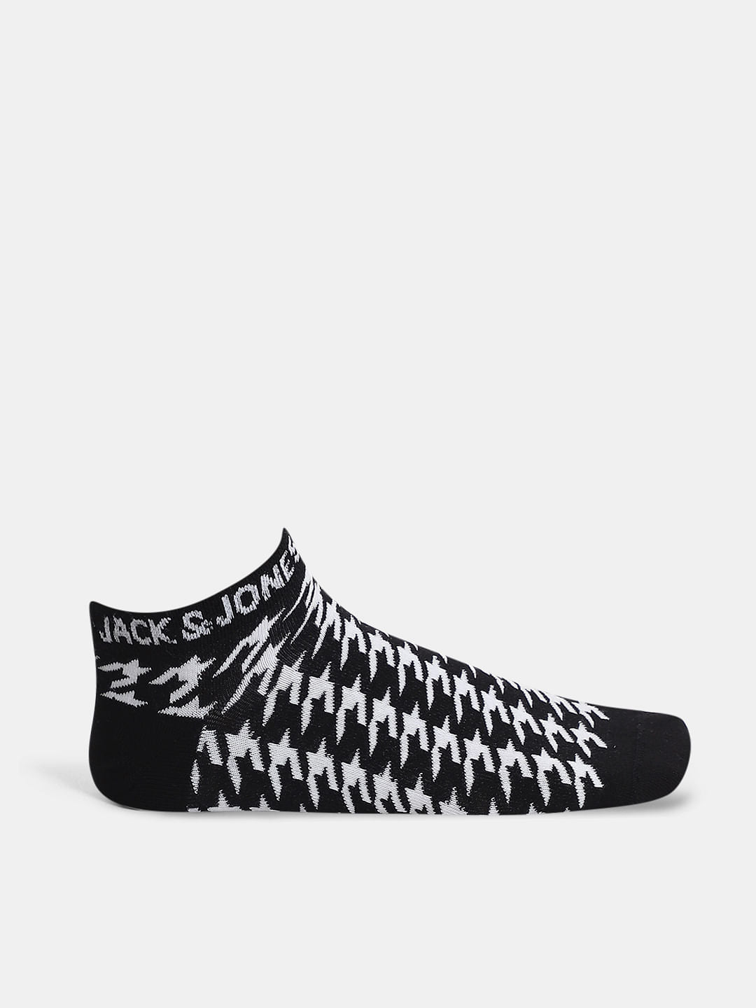 Pack of 3 Monochrome Ankle Length Socks - Black & White