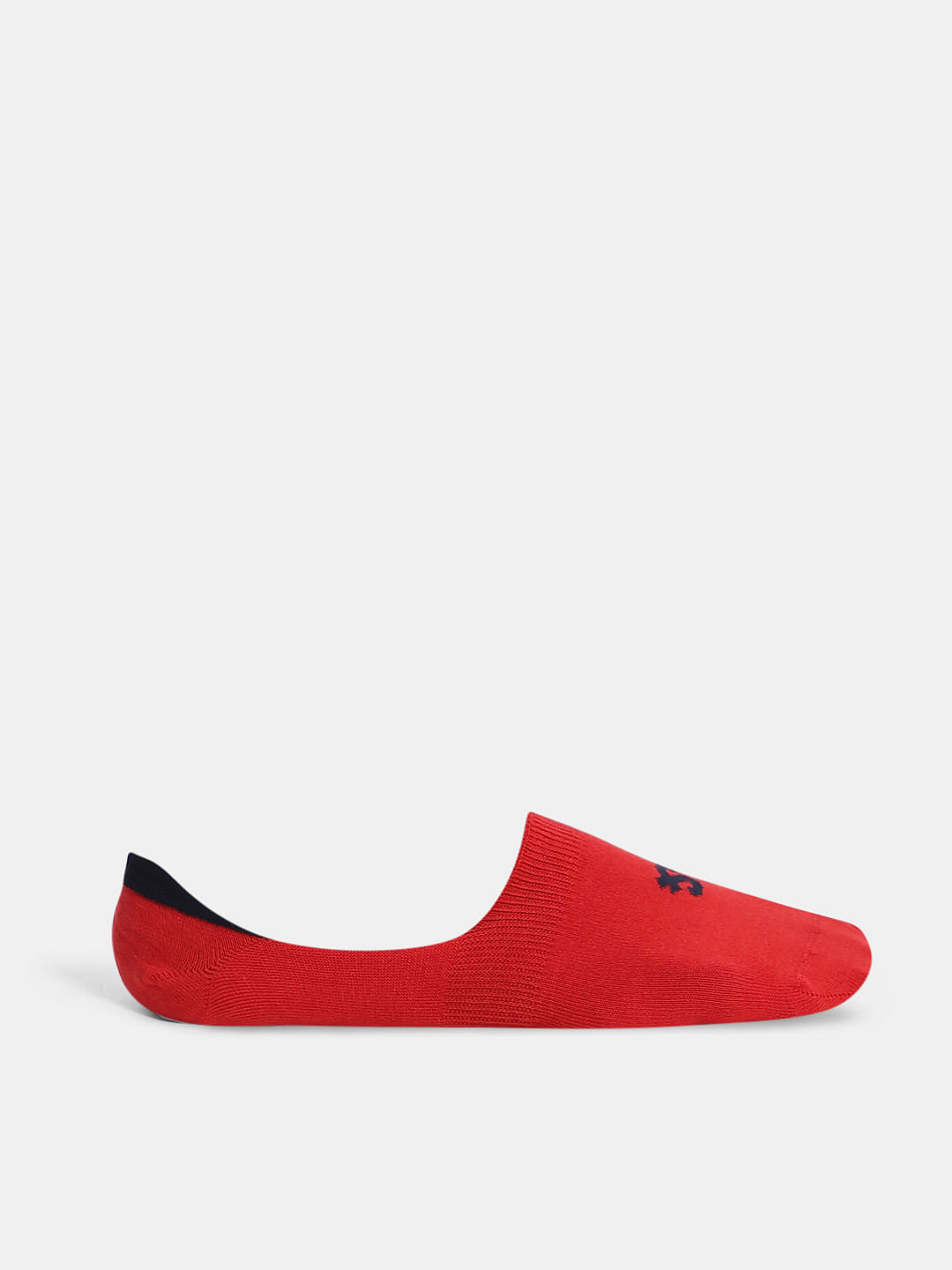 Pack of 3 Black No-Show Socks - Black, Green & Red