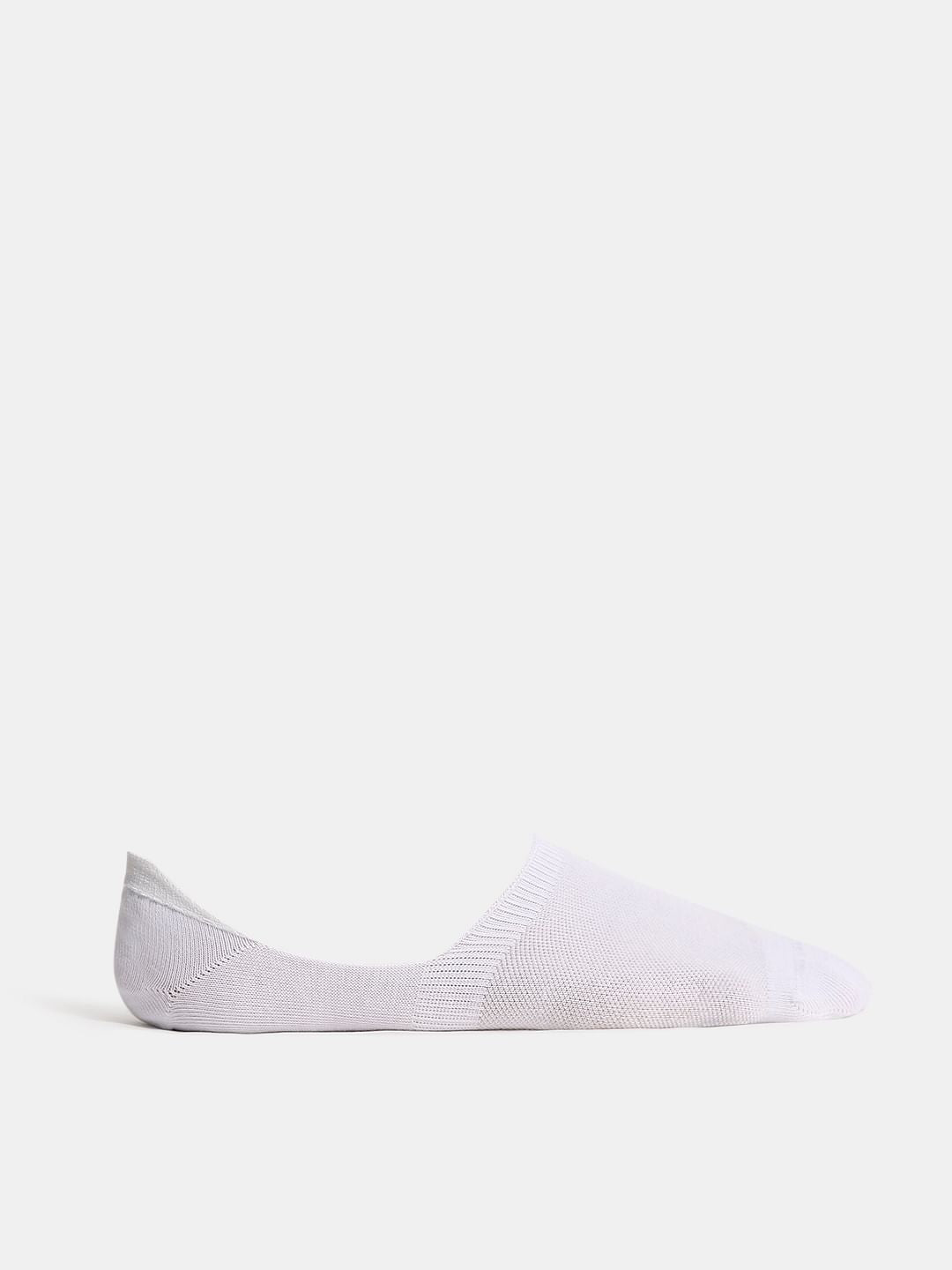 Pack of 3 No Show Socks - Light Brown, White, Blue