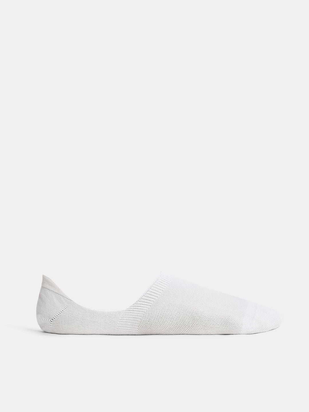 Pack Of 3 White No Show Socks - Grey, White & Black