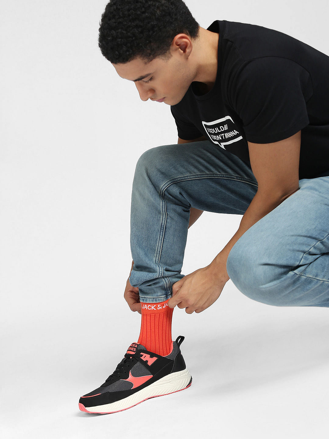 Black Colourblocked Sneakers