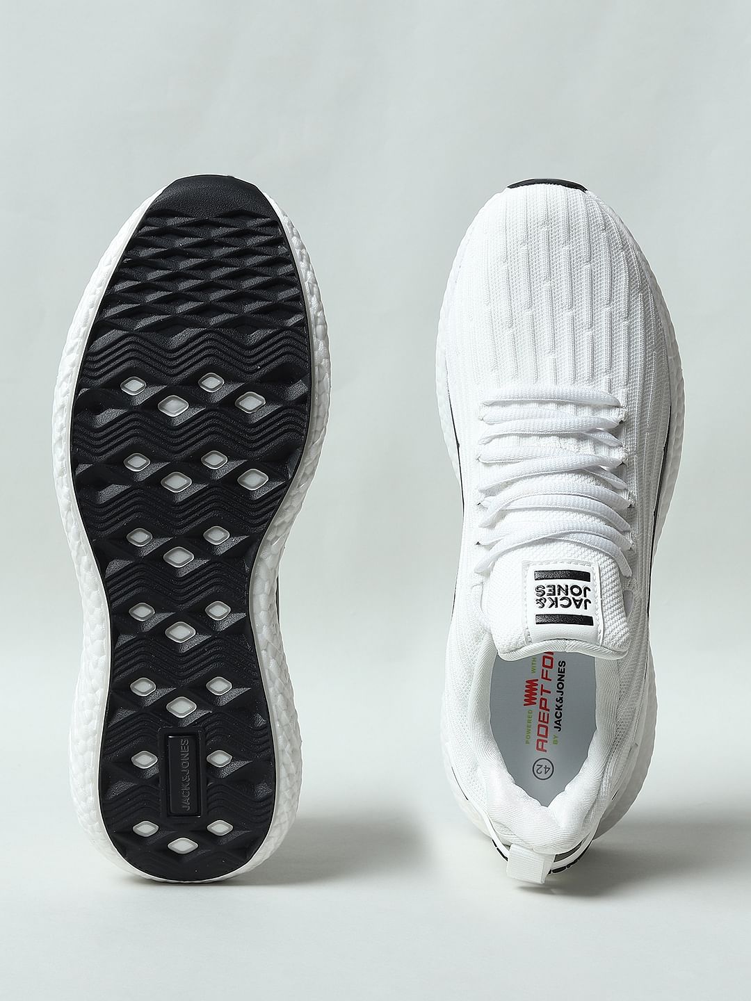 White Colourblocked Sneakers