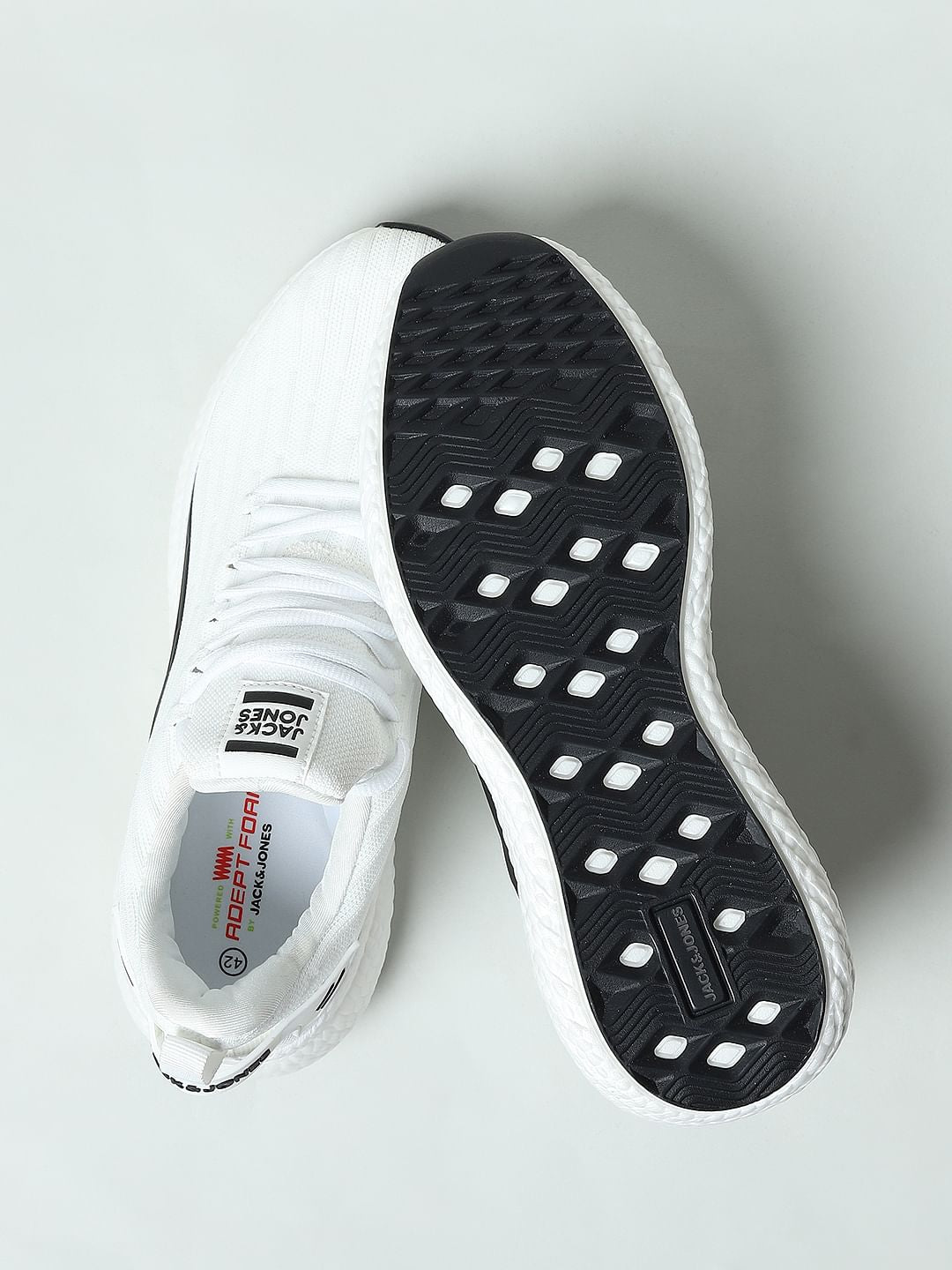 White Colourblocked Sneakers