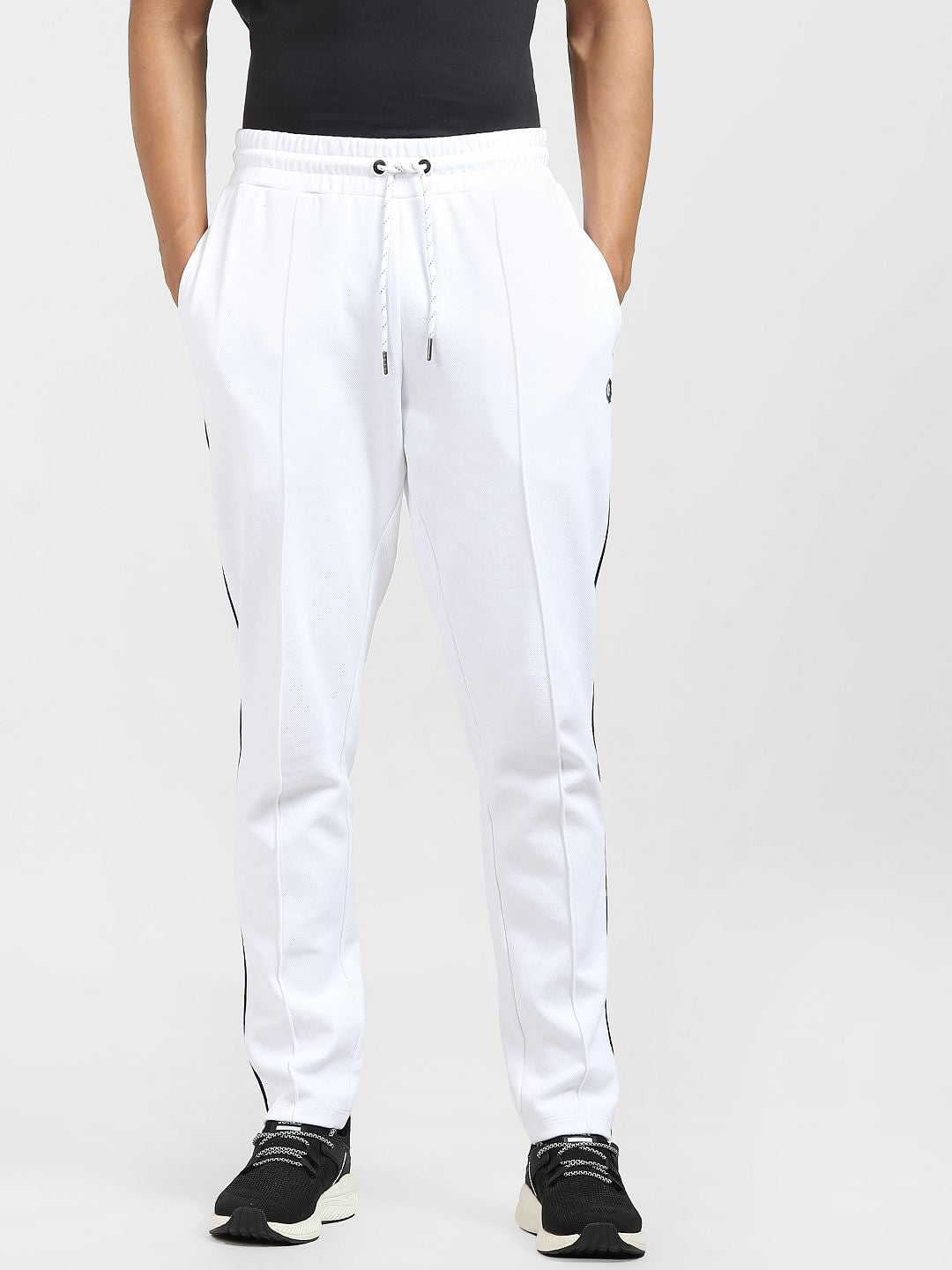 White Tape Detail Sweatpants