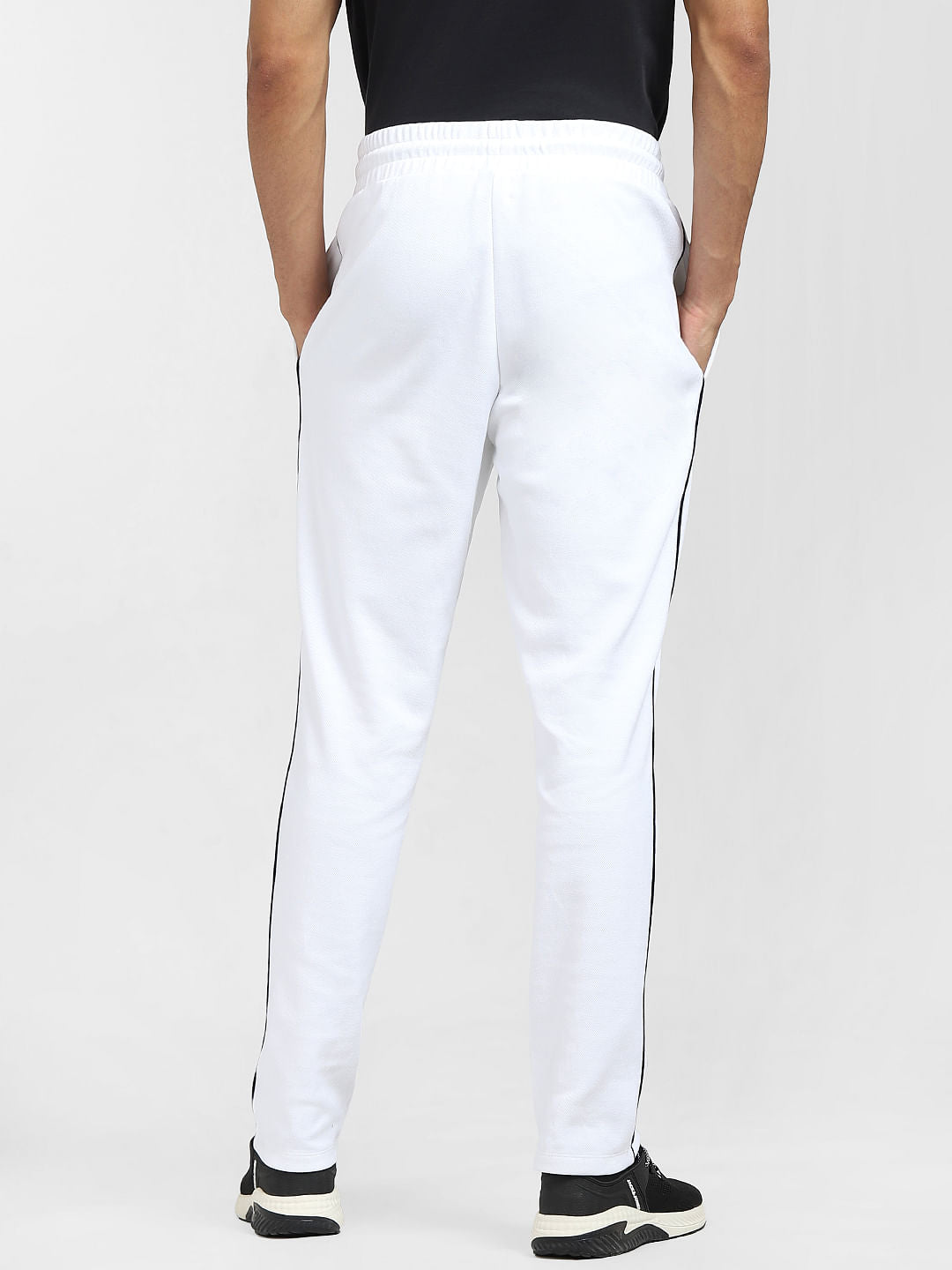 White Tape Detail Sweatpants