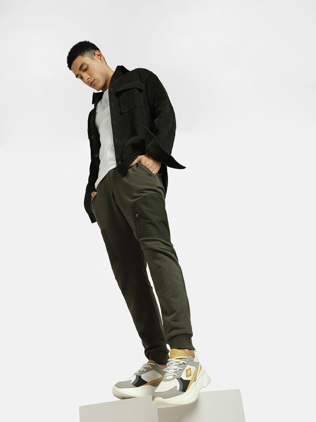 Green Mid Rise Cargo Sweatpants