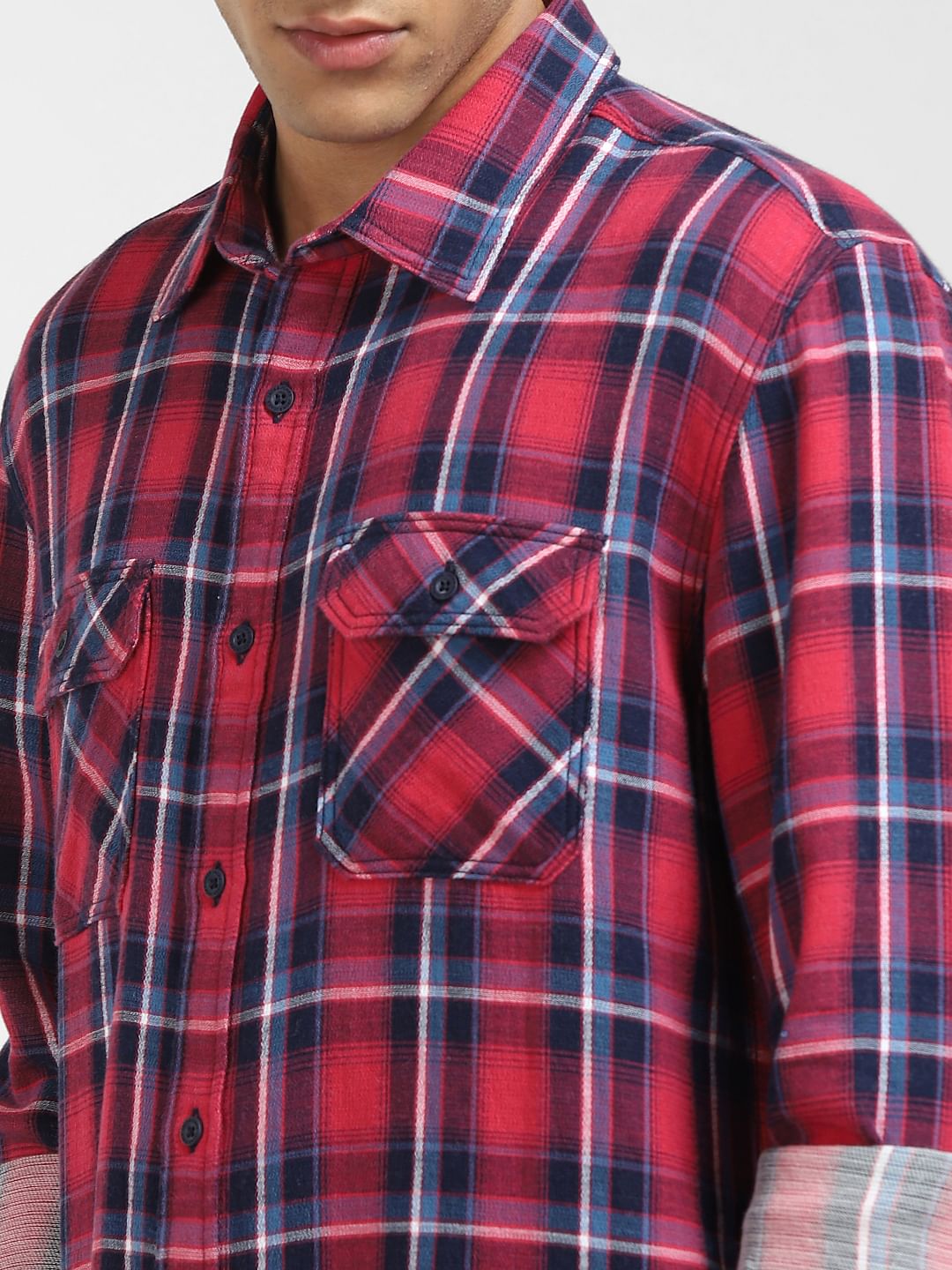 Red Check Full Sleeves Shirt