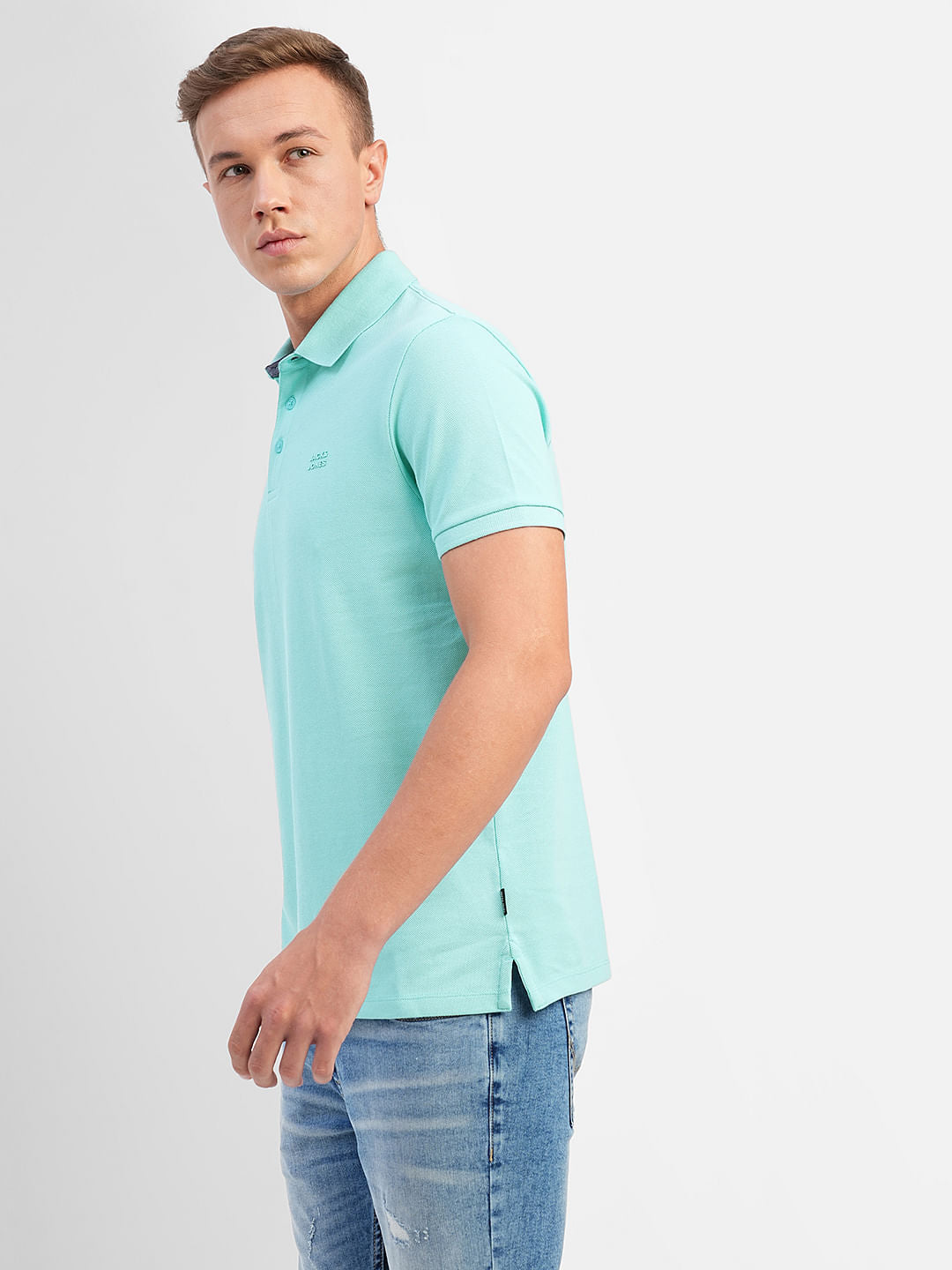 Blue Polo Neck T-shirt