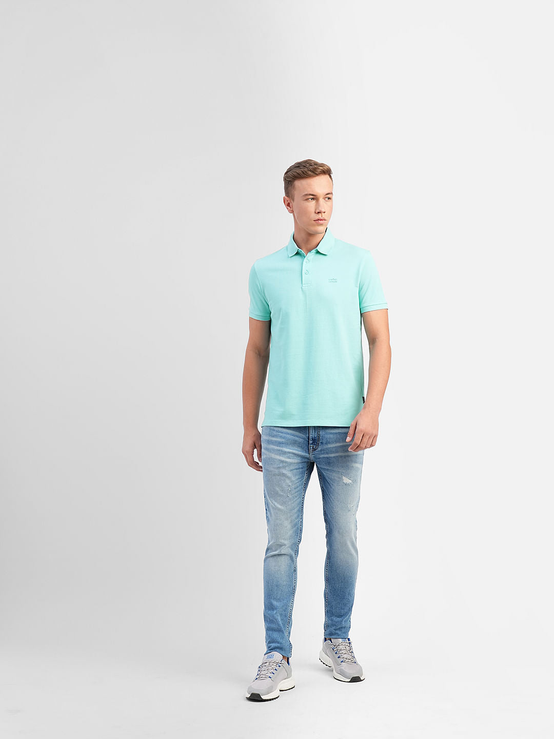 Blue Polo Neck T-shirt