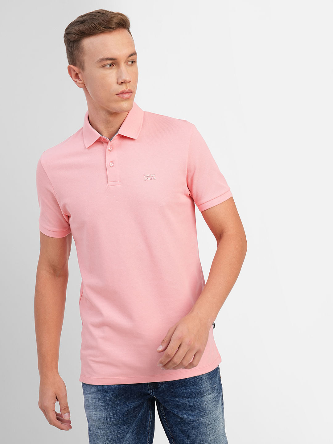 Pink Polo Neck T-shirt