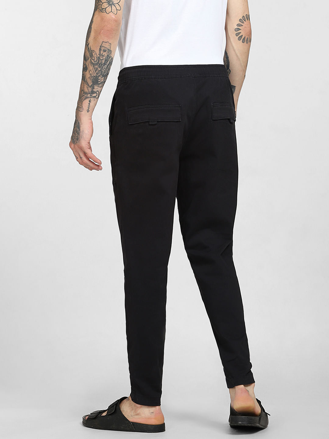 6 Pocket Slim Fit Cargos - Black