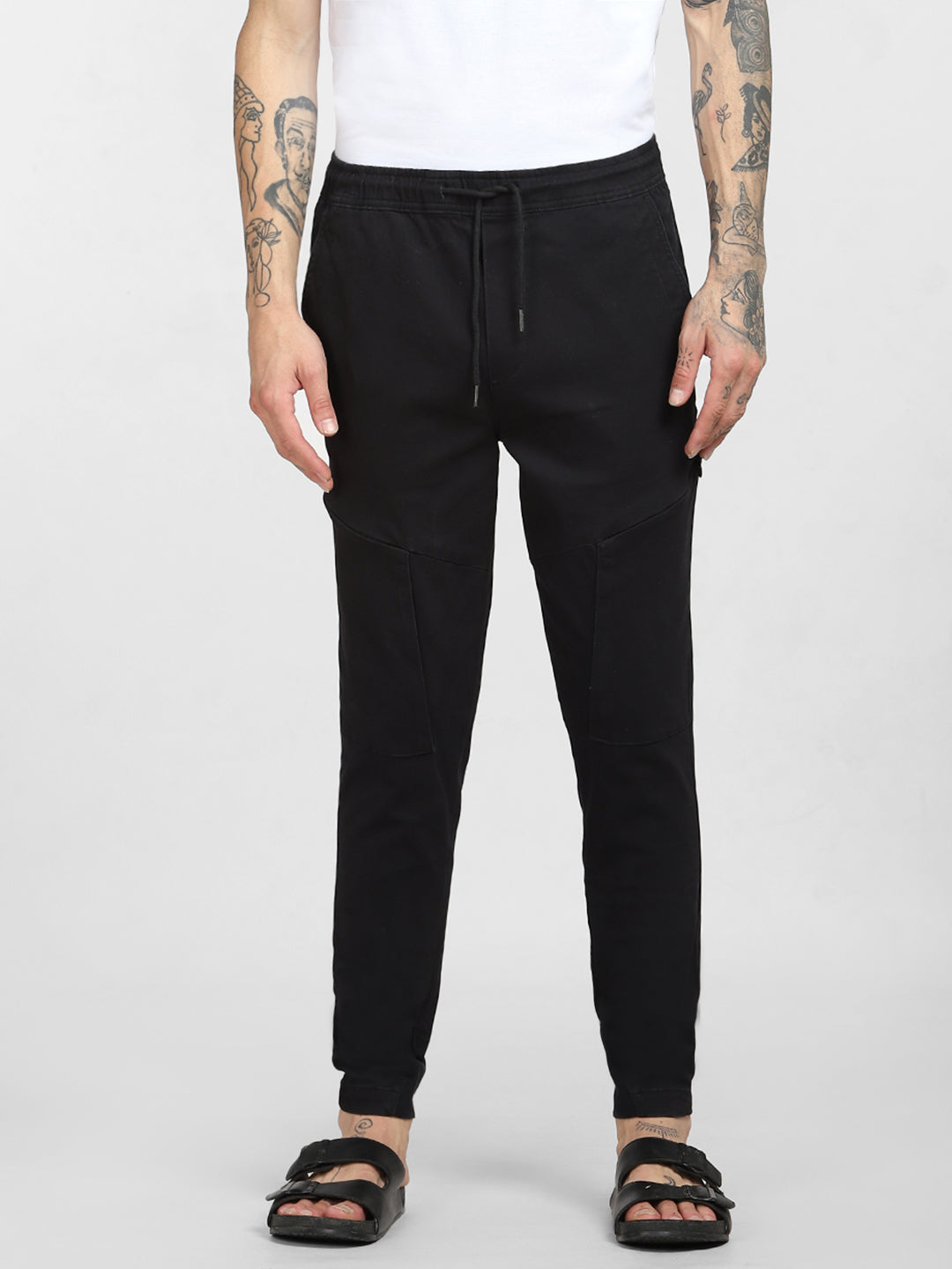 6 Pocket Slim Fit Cargos - Black