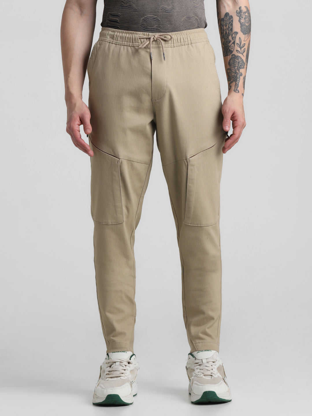 Khaki Slim Fit 6 Pocket Cargos
