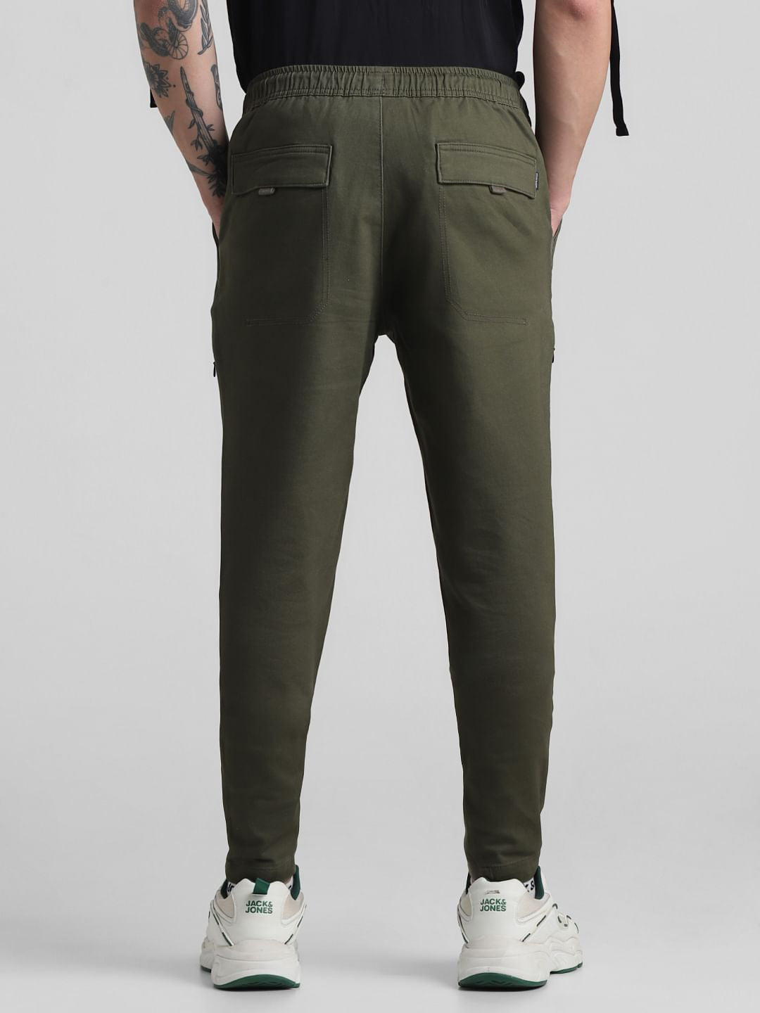 Olive Slim Fit 6 Pocket Cargos