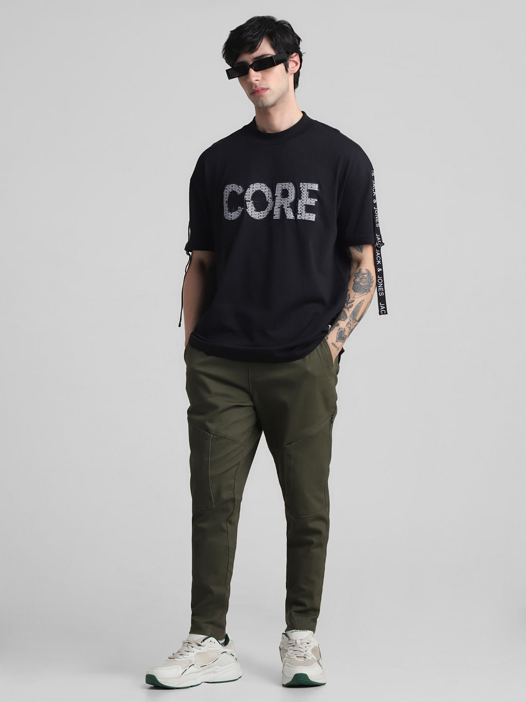 Olive Slim Fit 6 Pocket Cargos