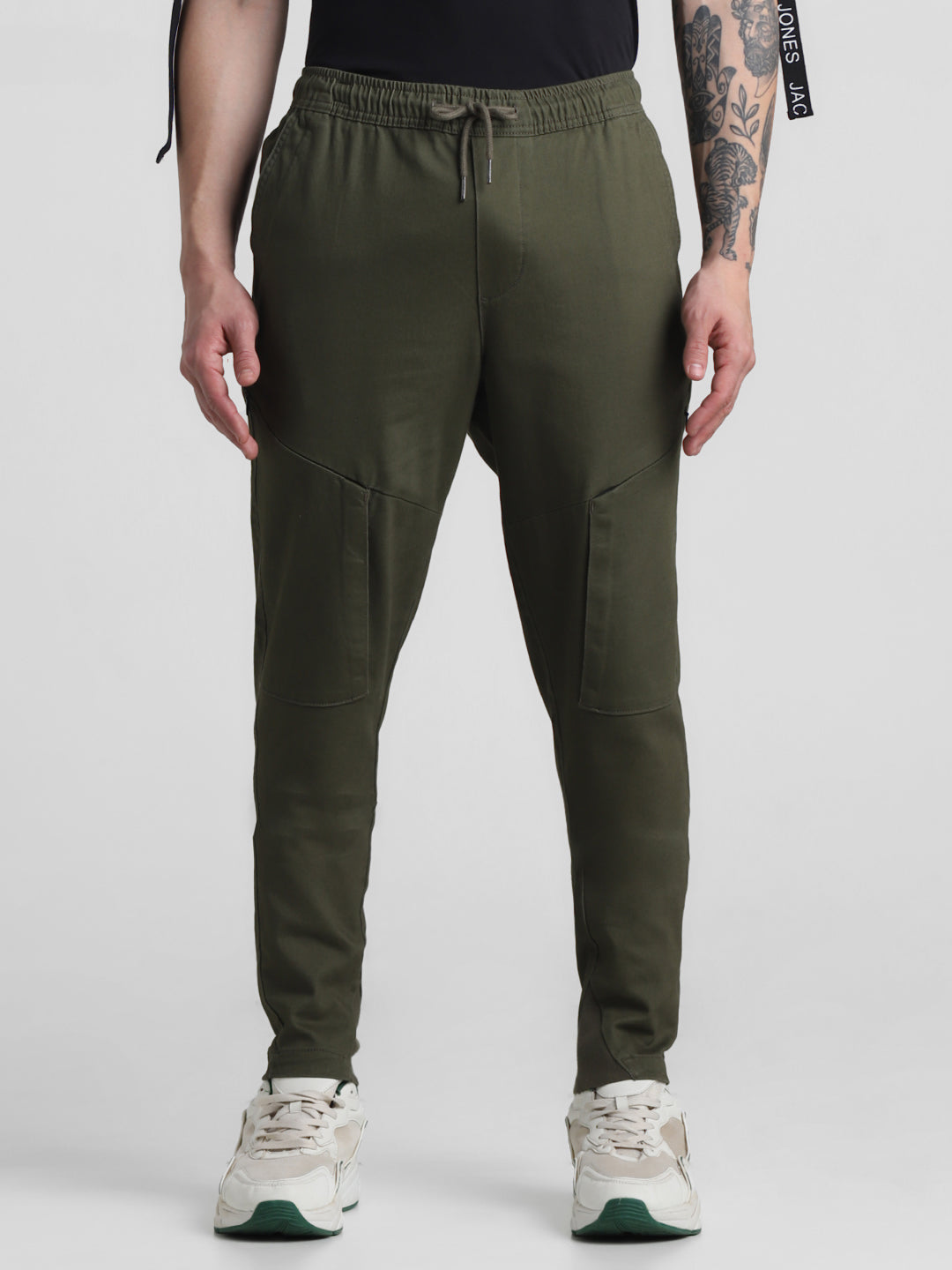 Olive Slim Fit 6 Pocket Cargos
