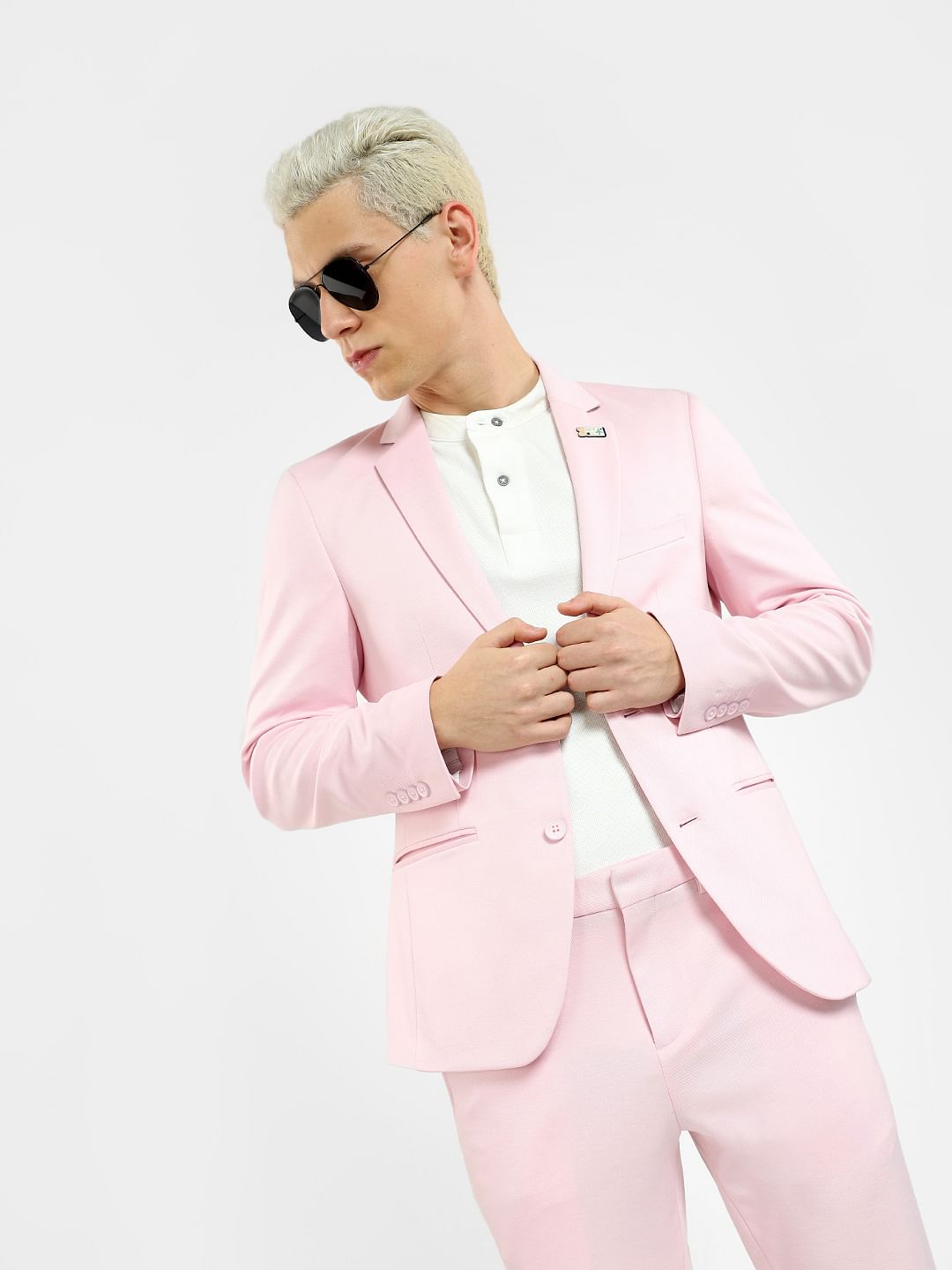 Pink Slim Fit Blazer