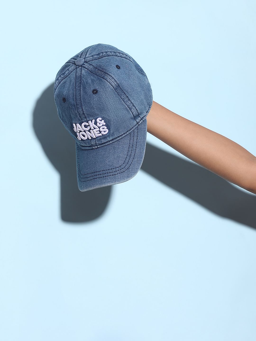 Boys Blue Logo Print Denim Cap