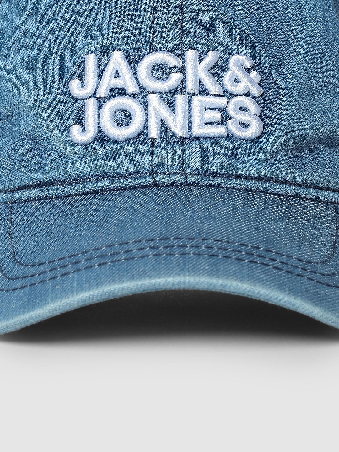 Boys Blue Logo Print Denim Cap