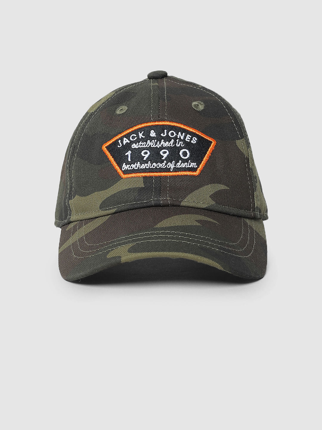 Boys Green Camo Print Baseball Cap