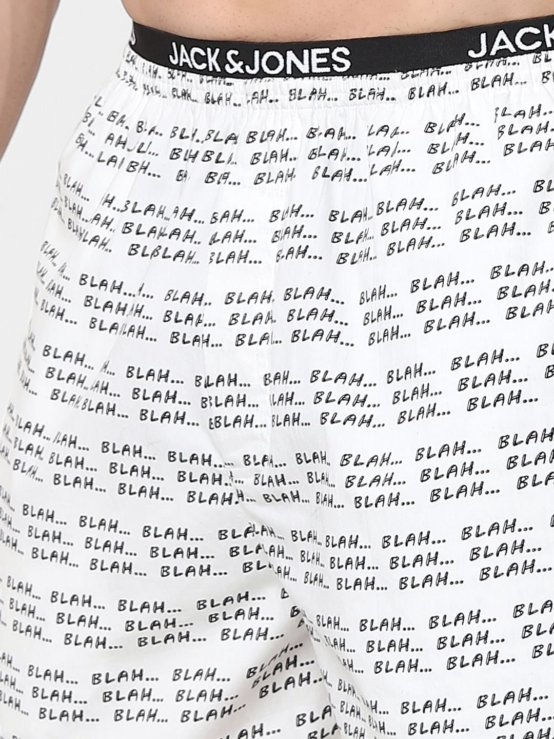 White Text Print Boxers