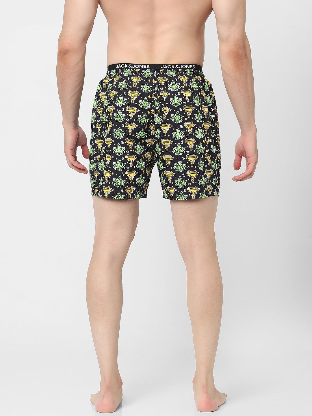 Black Graphic Print Boxers
