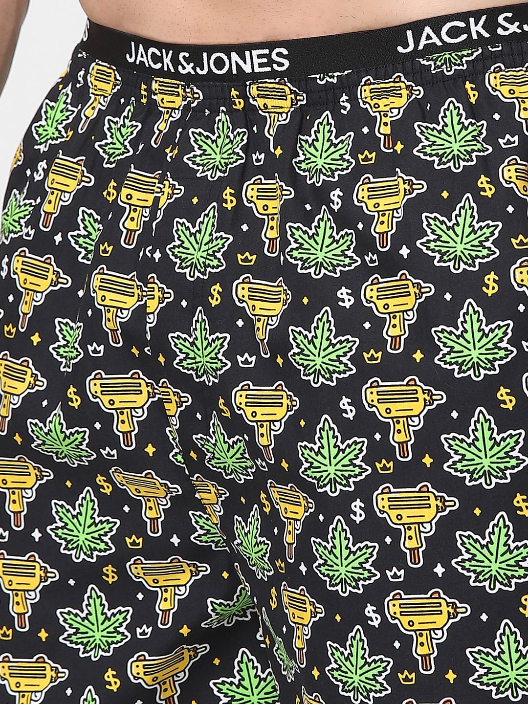 Black Graphic Print Boxers