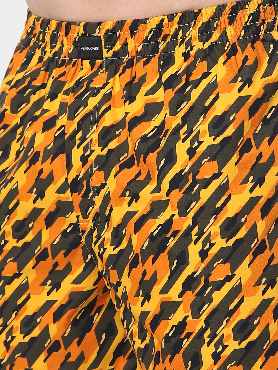 Orange Graphic Print Boxers