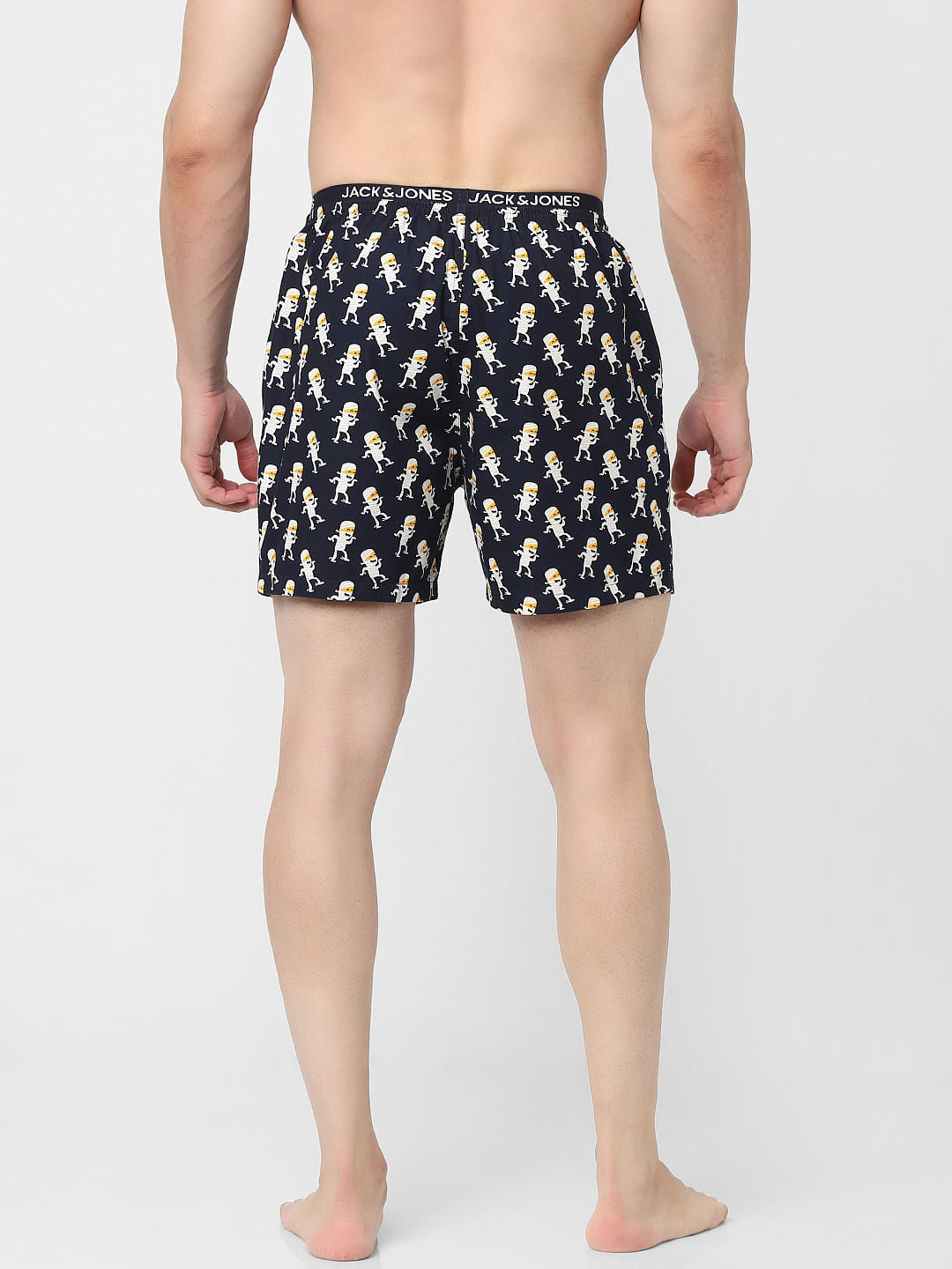 Navy Blue Graphic Print Boxers