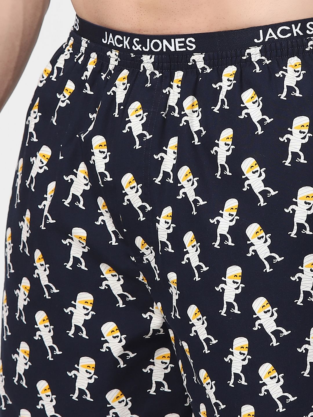 Navy Blue Graphic Print Boxers